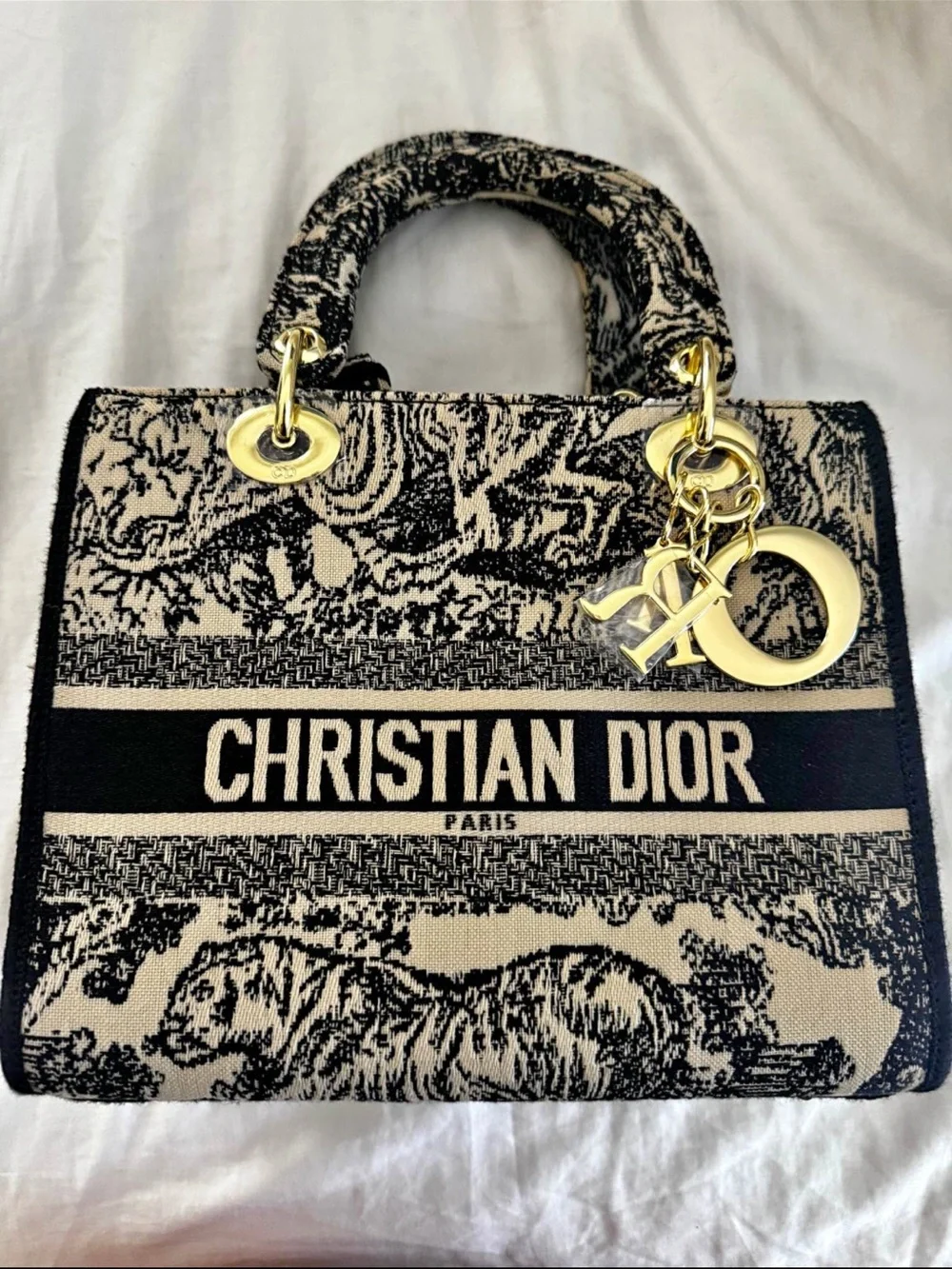 New Designer Inspired Toile Embroidered Tote